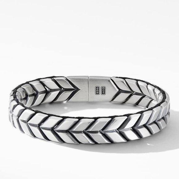 DAVID YURMAN Silver Chevron Woven Bracelet - Picture 2 of 2